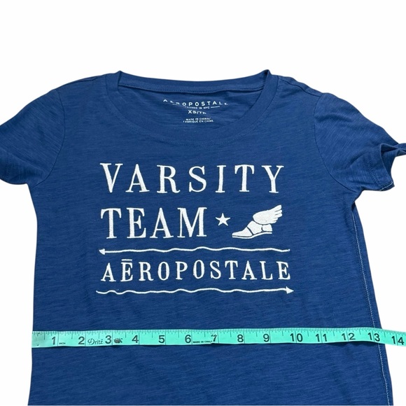 10/$25🦋 Aeropostale Blue & White VARSITY TEAM Graphic Tee - Size XS - Picture 13 of 16